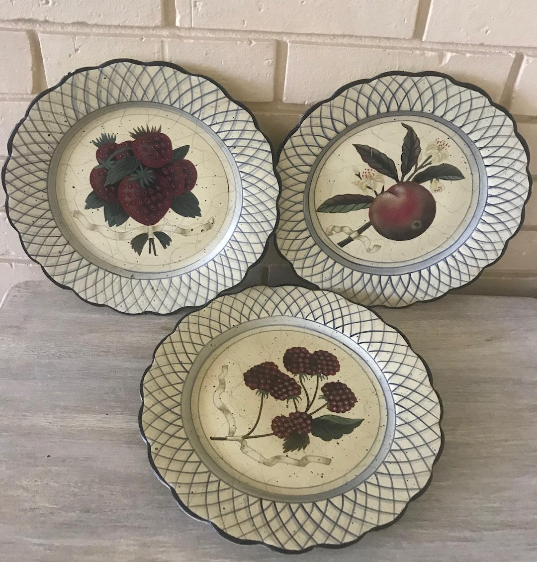 Vintage Ceramic Plates, Three Décor Plates, Raymond Waites, Designed