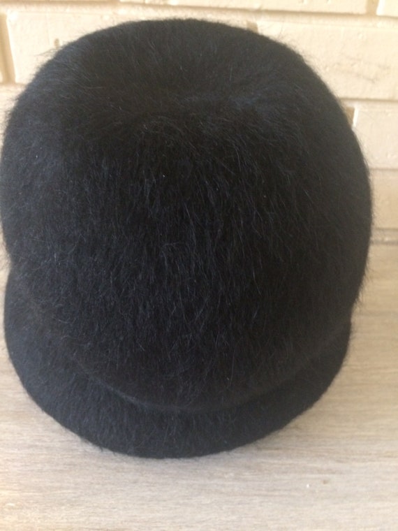 Vintage ladies fur felt hat with black ribbon, la… - image 7