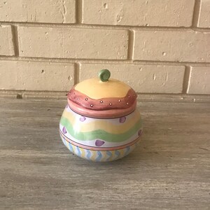 Vintage Ceramic trinket dish, hand painted, sugar dish,