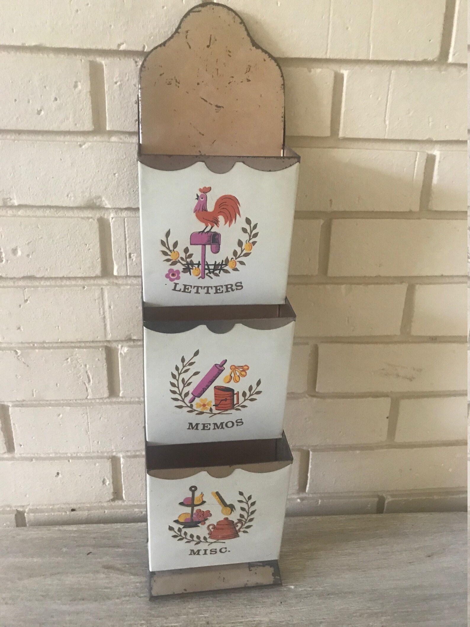 Vintage Tin Letter Holder Wall Hanging Letter Holder Farm Etsy