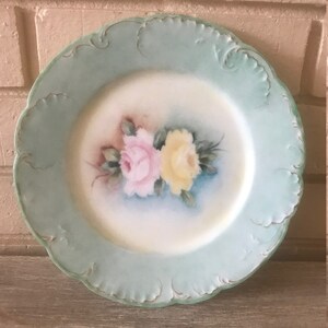 Vintage Haviland Limoges, Haviland floral plate, embossed  and scallop edge, gold trim, 81/2&quot; diameter.