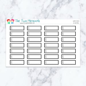 Work Boxes in Neutral Planner Stickers