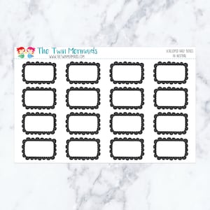 Scalloped Half Boxes in Neutral Planner Stickers