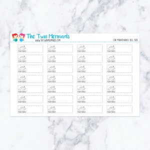 Car Maintenance Bill Box Planner Stickers