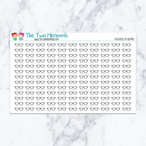 Glasses Planner Stickers Eyeglasses Stickers Rainbow Etsy