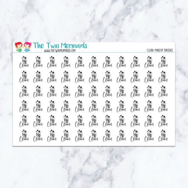 Clean Makeup Brushes Planner Stickers