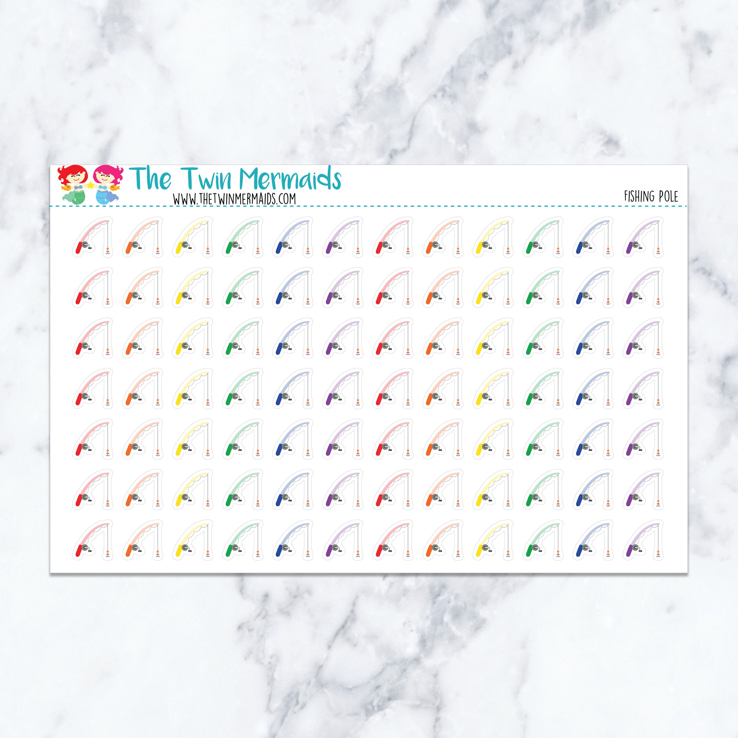 Fishing Pole Planner Stickers 