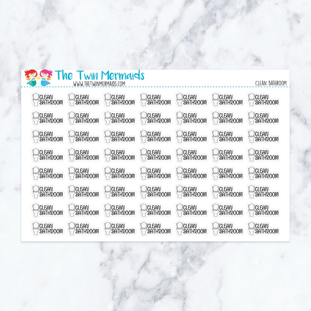 Clean Bathroom Planner Stickers - Etsy