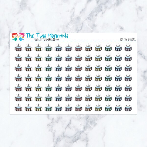 Hot Tub in Pastel Planner Stickers