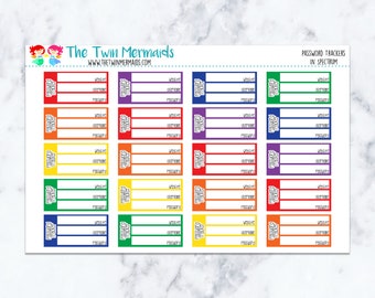 Passwort Tracker in Spectrum Planner Stickers