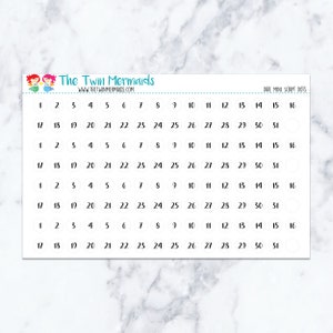 Date Mini Script Dots Planner Stickers