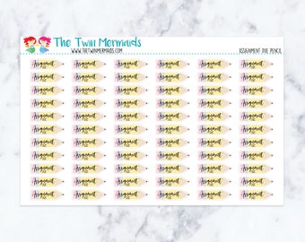 Assignment Due Pencil Planner Stickers