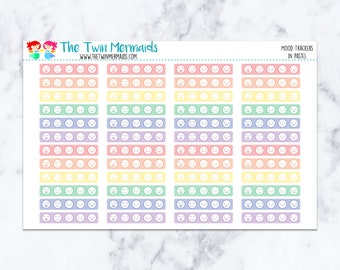 Mood Trackers in Pastel Planner Stickers