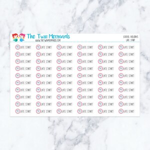 School Holidays Late Start Planner Stickers