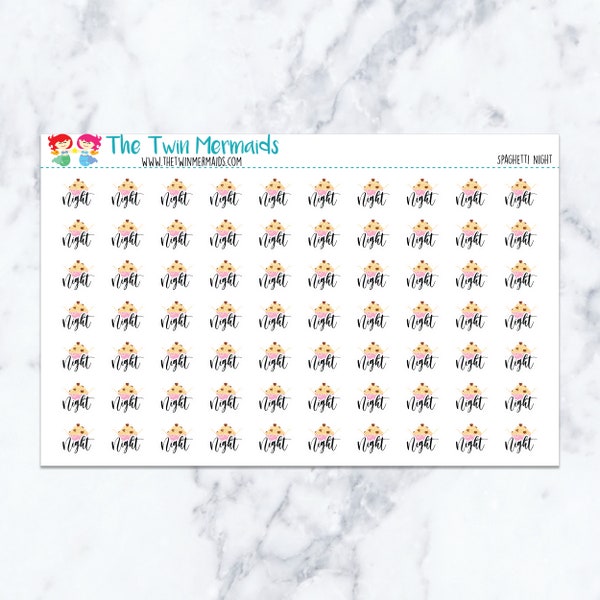 Spaghetti Night Planner Stickers