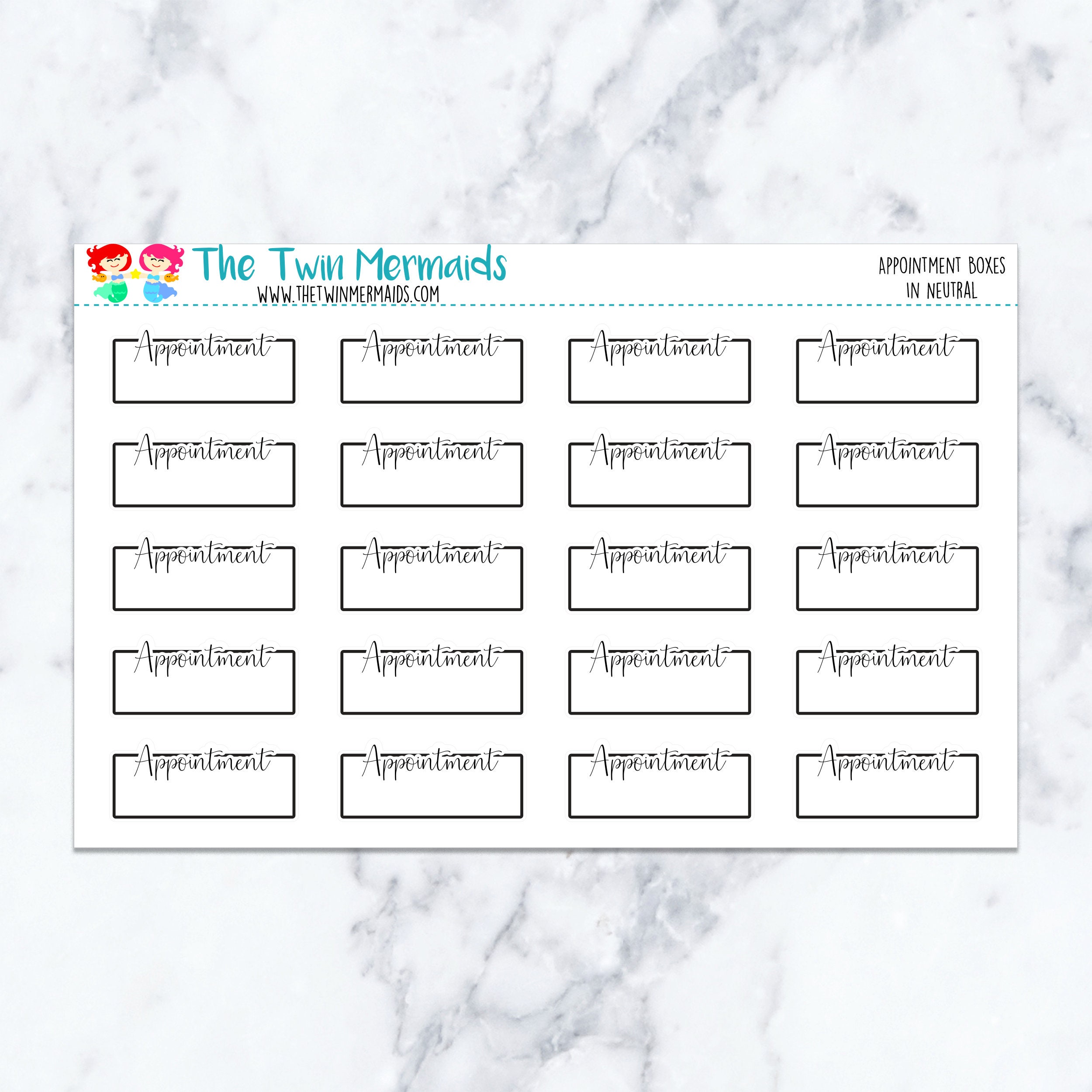 Appointment Boxes in Neutral Planner Stickers Etsy