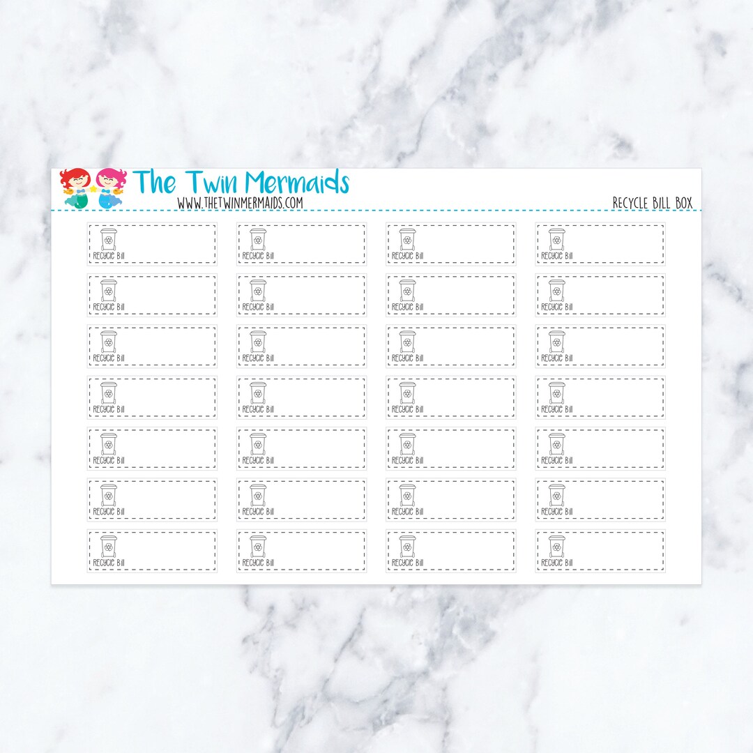 Recycle Bill Box Planner Stickers - Etsy