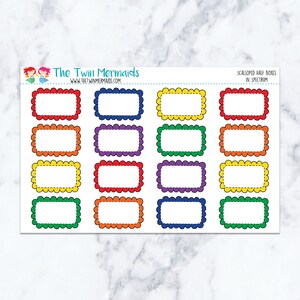Scalloped Half Boxes in Spectrum Planner Stickers