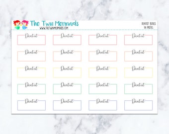 Tandartsdozen in pastelplannerstickers