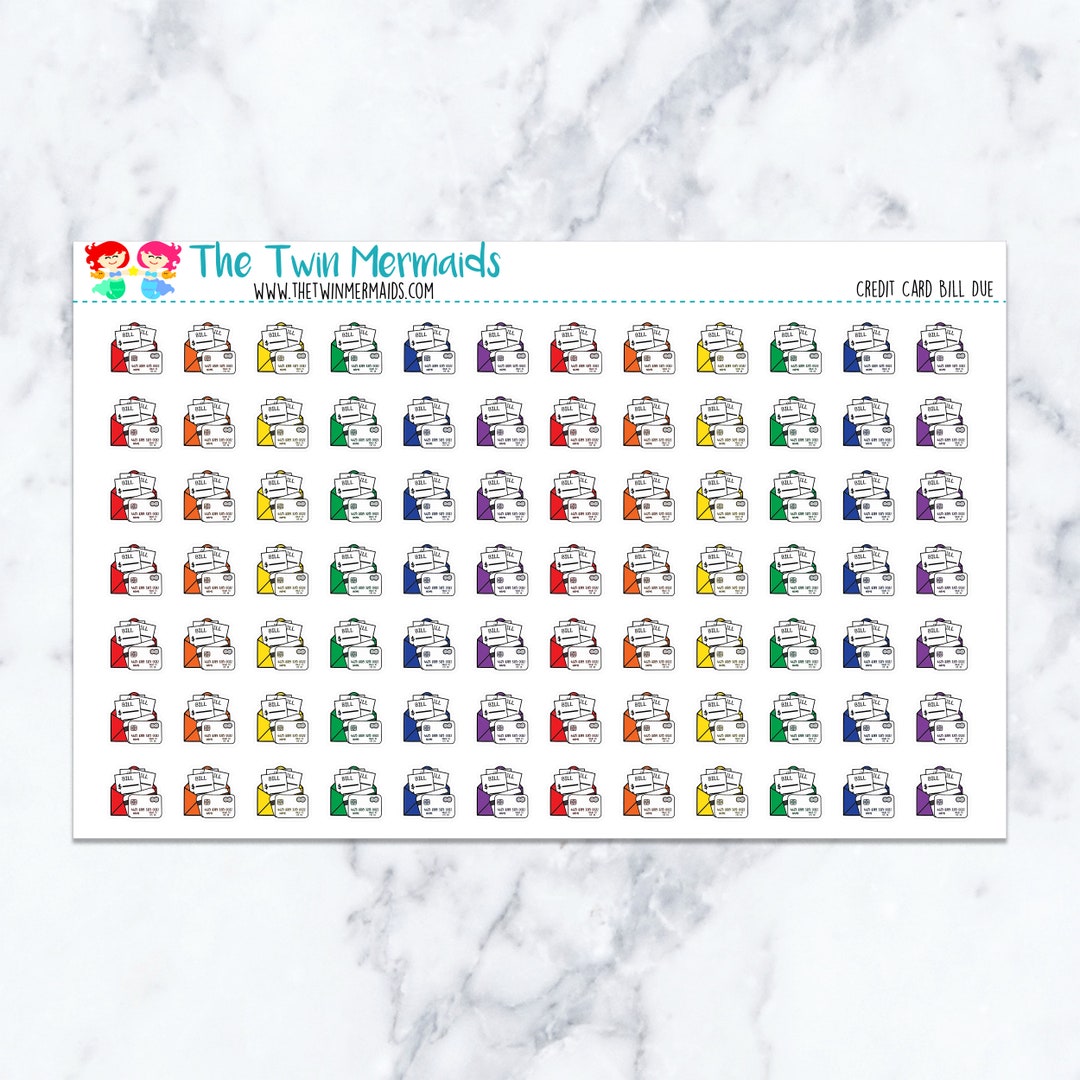 Credit Card Bill Due Planner Stickers - Etsy