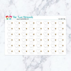 Bee Heart Trail Planner Stickers