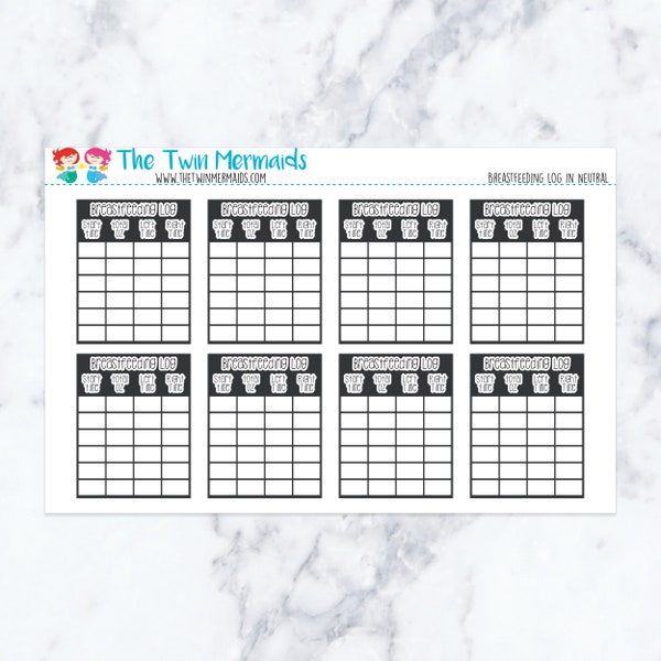 Breastfeeding Log in Neutral Planner Stickers