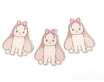 Coquette Bunny Stickers | Pink Planner Stickers