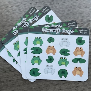 Gaming Frog Stickers | Cute Frog Stickers for Planners | Fun Gaming Frog Stickers | Block Frog Art for Crafting & Journals