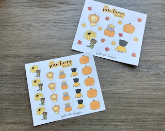 Autumn Cat Planner Stickers: Fall Journaling Stickers