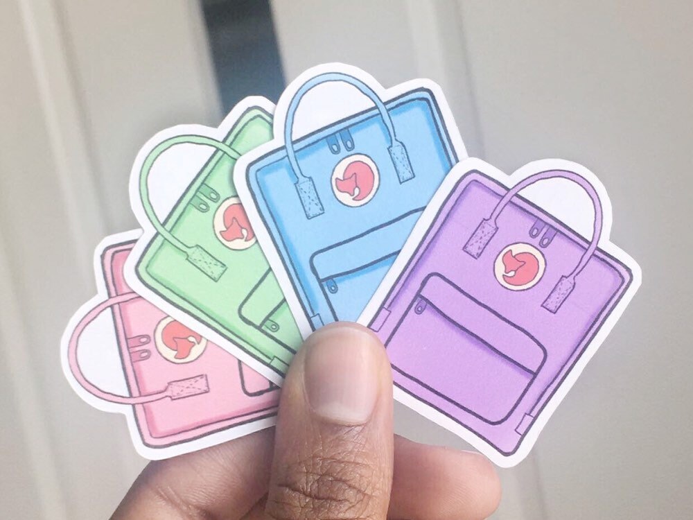 Red Backpack Sticker Cute Backpack Sticker Flakes | Colorful Kanken Stickers for Planners ...