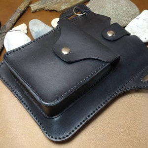 Borsa per cellulare in vera pelle di mucca e portacarte Custodia per cellulare vintage da uomo con cintura portatile. Incisione laser personalizzabile