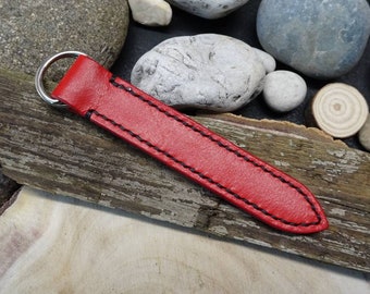 Personalized red Leather Keychain, Custom Engraved Key Chain Gifts For Men and Birthday, Monogram Key Fob Gift For Boyfriend, Keychain