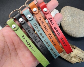 Spersonalizowany skórzany brelok, grawerowany brelok, prezent na rocznicę