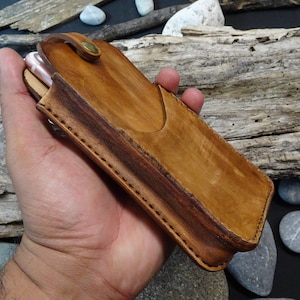 Fondina per cellulare da uomo in vera pelle di mucca con cintura portatile vintage