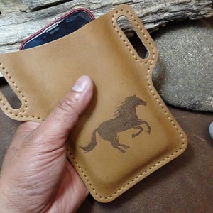 Lasergravure Lederen Taille Riemlus Mobiele Telefoon Bescherming Case Tas Holster Retro Universeel Ontwerp Mobiele Telefoon Case Heuptasje Portemonnee