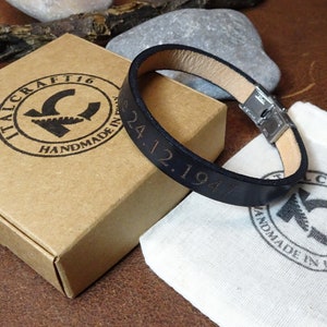 High quality handmade leather bracelets Custom leather engraved Bracelets Personalize leather braided name bracelets.Made in italy image 7