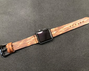 Apple watch straps,iwatch band Made in italy Men’s Vintage Genuine Leather Replacement Watch Strap .Message Engraving anniversary gift