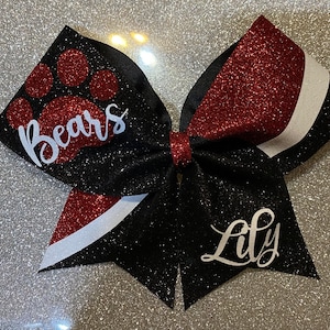 Black and Red Cheer Bow