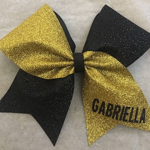 Black and Gold Cheer Bow