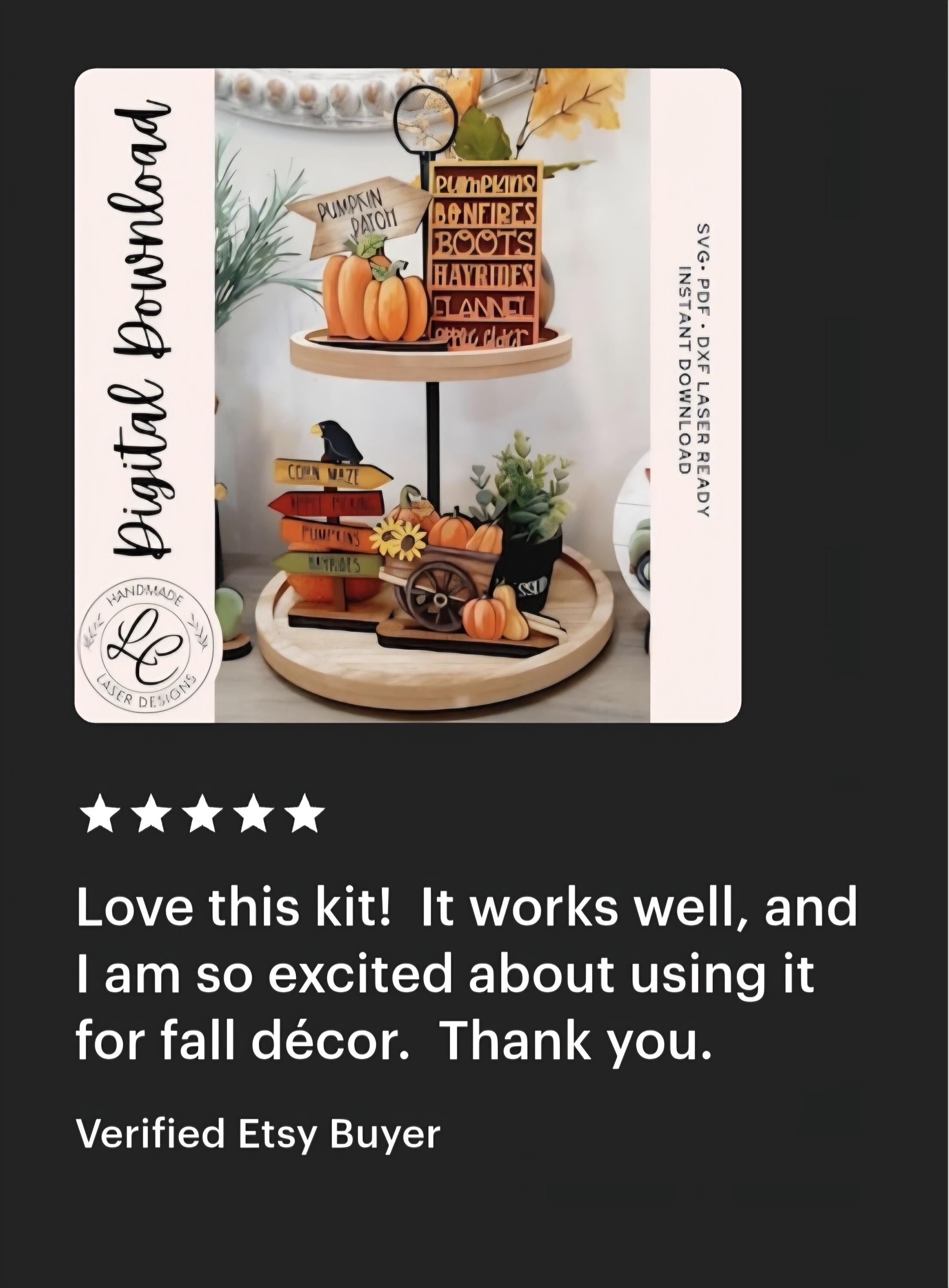 Fall Tiered Tray Bundle SVG | Pumpkin Autumn Tiered Tray Decor Laser ...