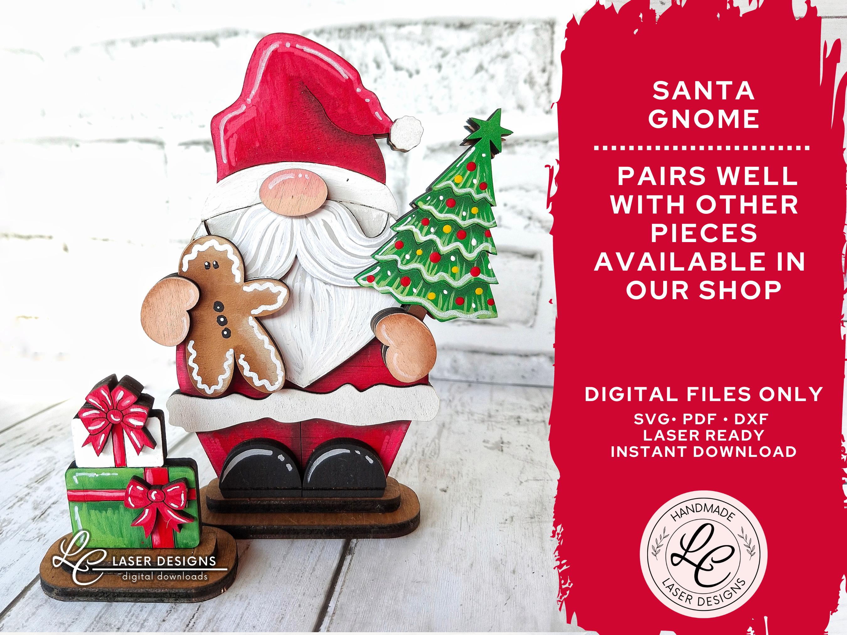 Santa Gnome SVG | Christmas Laser File | Santa Laser File | Gnome Shelf ...