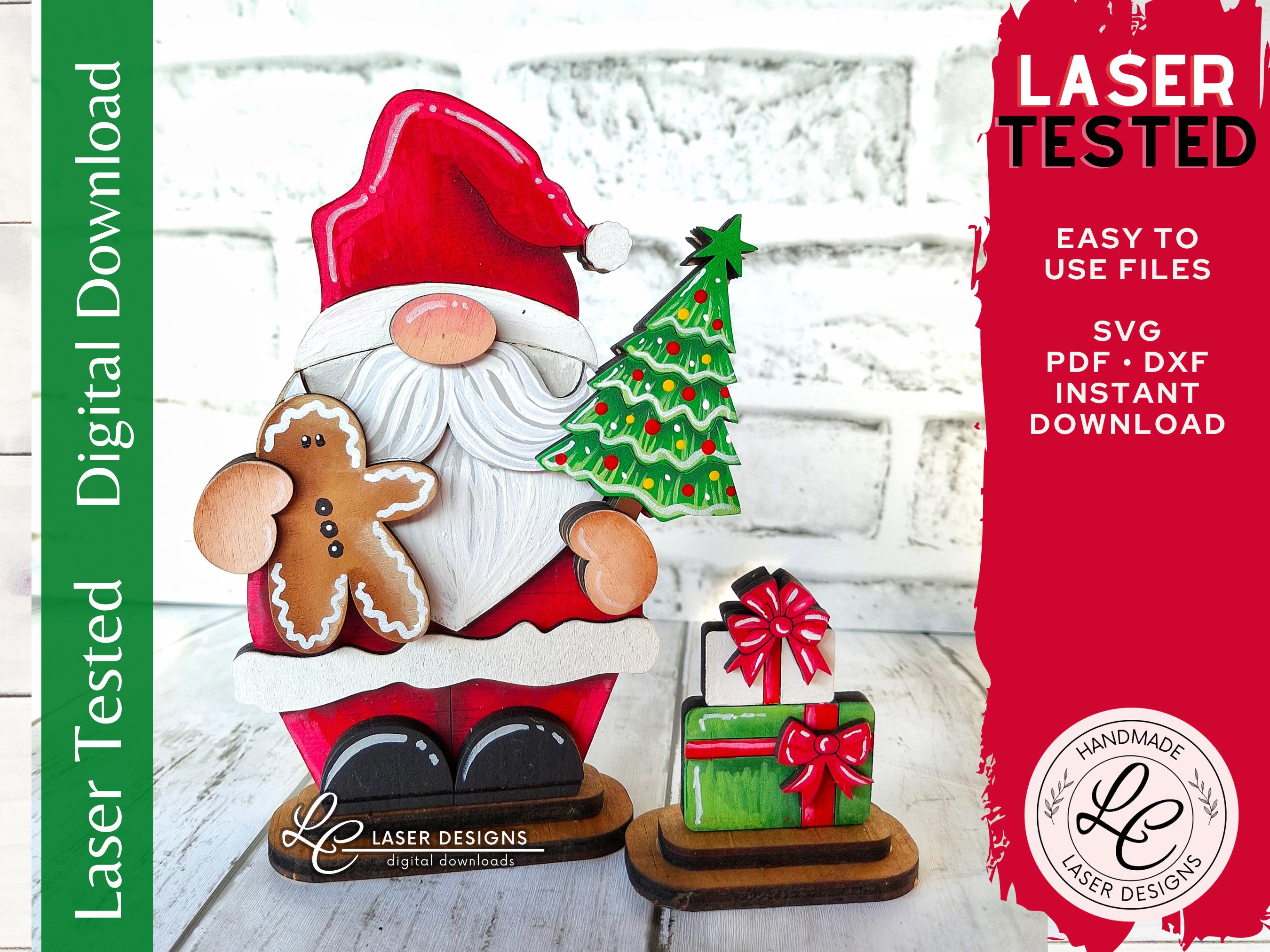 Santa Gnome SVG | Christmas Laser File | Santa Laser File | Gnome Shelf ...