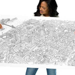 Impression de la carte du centre-ville de Cincinnati