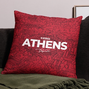 Athens Stadium Map Pillow