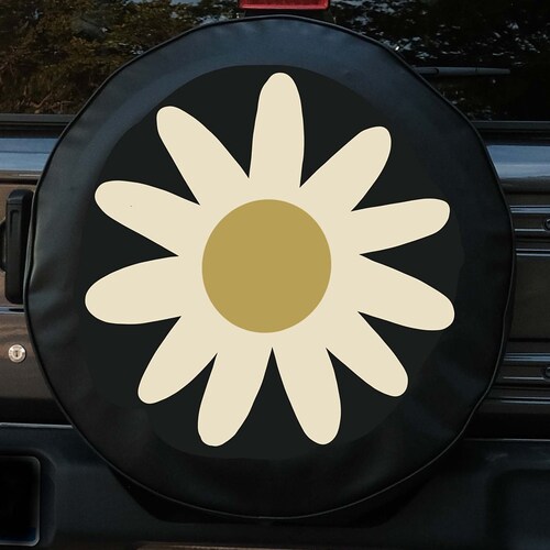 Daisy Tire Cover Compatible With Jeep, Floral Spare Tire Cover main image 1