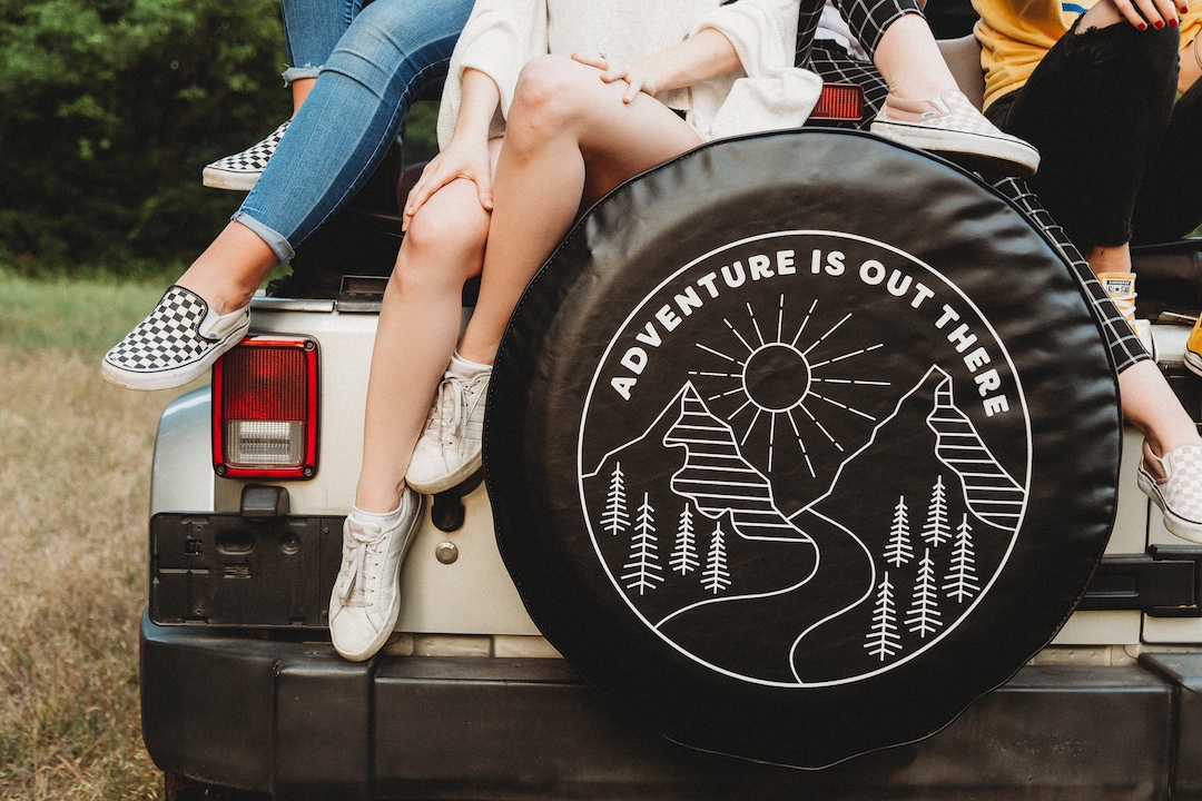 Adventure is Out There Tire Cover Mountain Design Unique photo