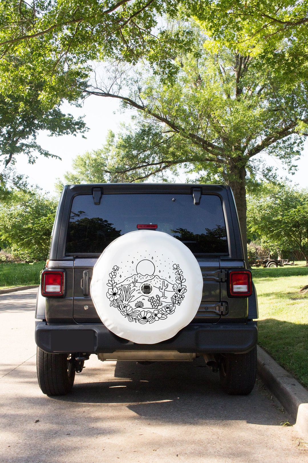 Desert Scene Spare Tire Cover With Backup Camera Hole Tire Etsy