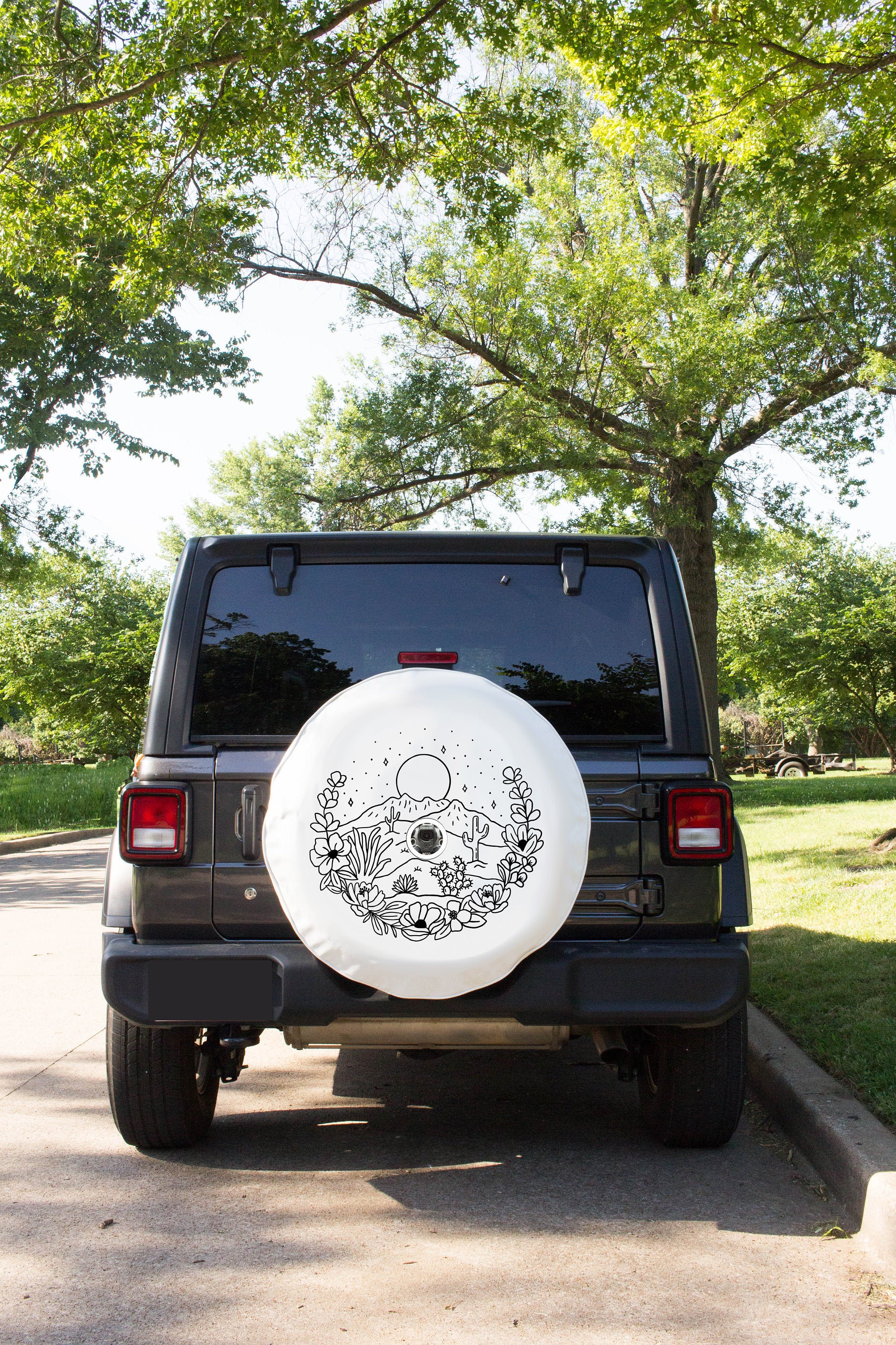 Jeep tire cover with backup camera hole discount