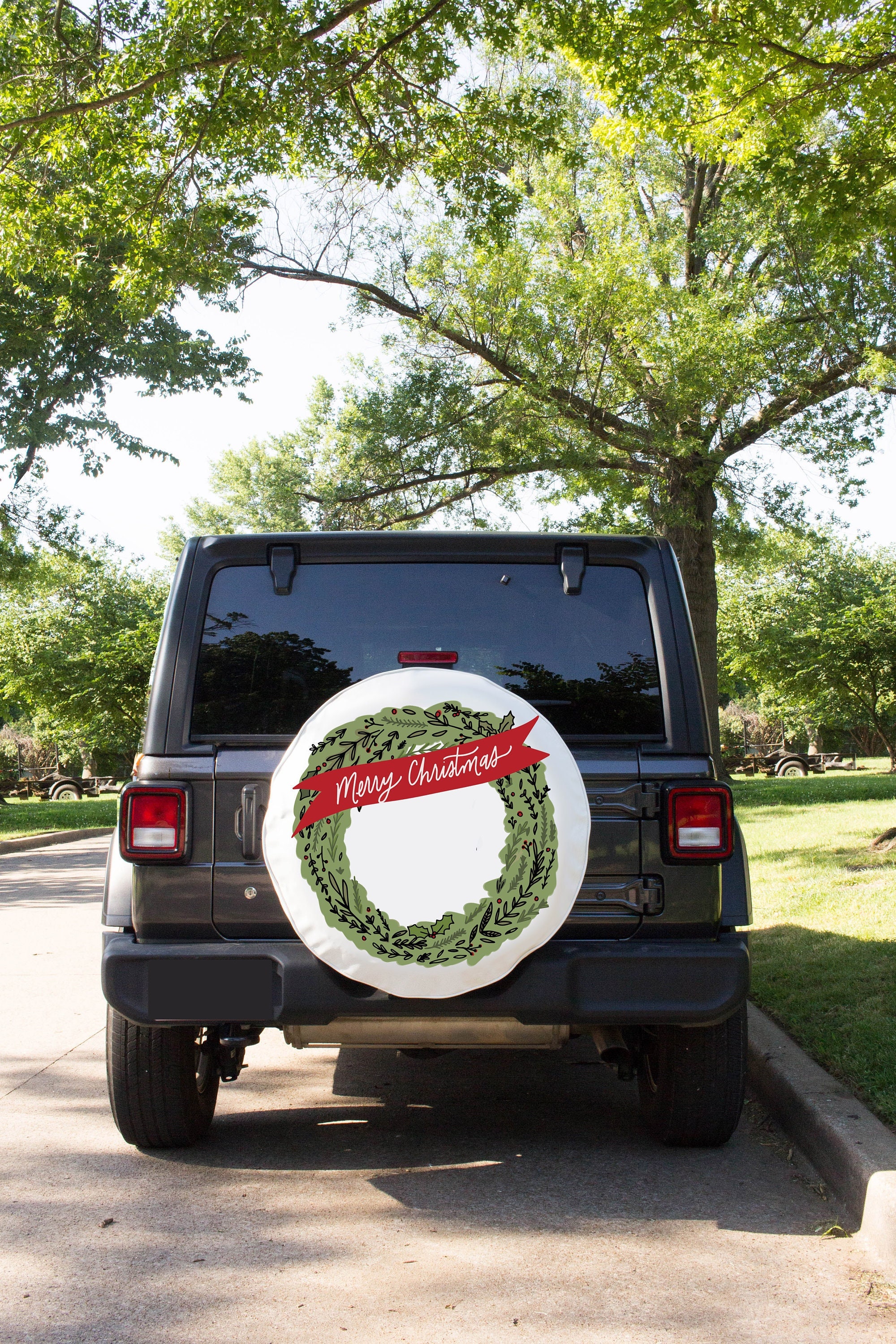 Merry Christmas Wreath Tire Cover Christmas Wreath Tire - Etsy