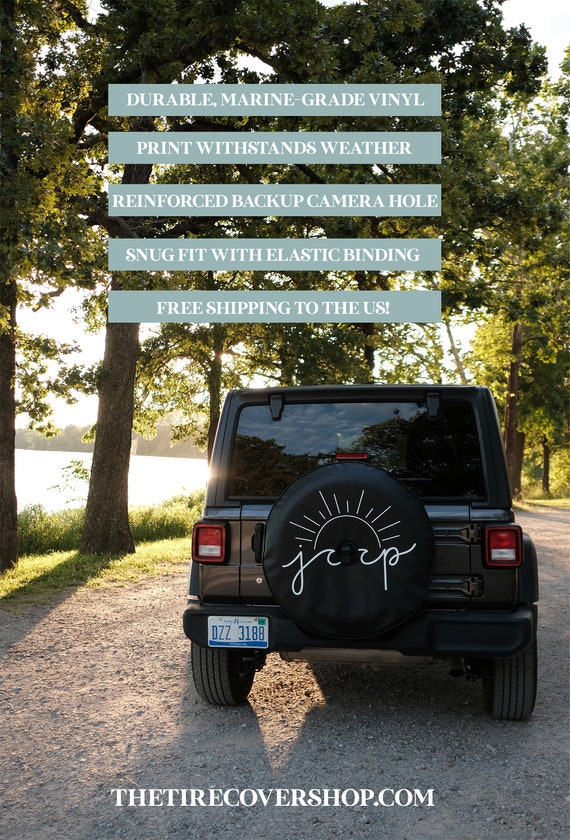 Fits: Jeep JL Accessories Driving with The Dog 4x4 Off Road Vehicle for Rough Terrain Adventure Animal Lovers JL Spare Tire Cover with Backup Camera Hole BUC Black Size 32 Inch with Grommets Fits: Jeep JL Accessories Driving with The Dog 4x4 Off Road Vehicle for Rough Terrain Adventure Animal Lovers JL Spare Tire Cover with Backup Camera Hole BUC Black Size 32 Inch with Grommets